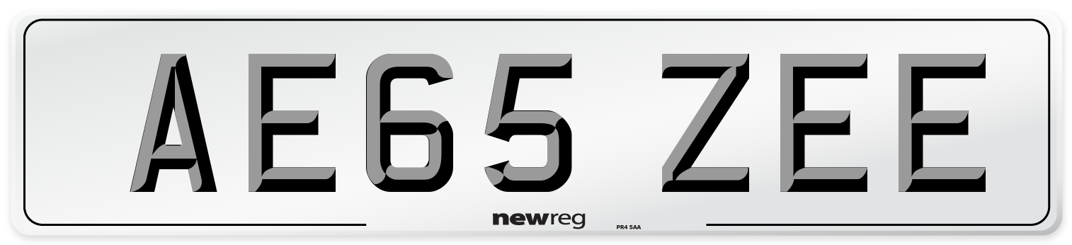 AE65 ZEE Number Plate from New Reg